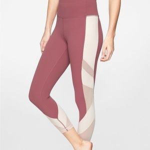 Athleta Exhale Capris 7/8 Leggings colorblock